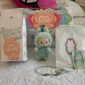 Labubu Authentic Serenity Big Into Energy plush & matching phone keychain charm